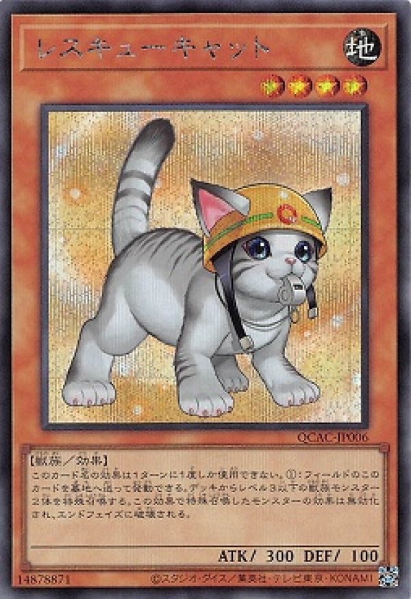 レスキューキャット(イラスト違い)/シークレット【モンスター】《QCAC